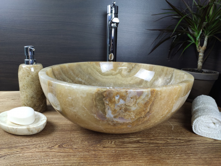 Накладная раковина из оникса Indo Bowl Sunset Small TinLip BO-00267 фото
