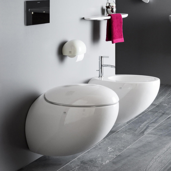 Подвесной унитаз безободковый Laufen Alessi One 8.2097.1.757.000.1 белый матовый, с покрытием LLC фото