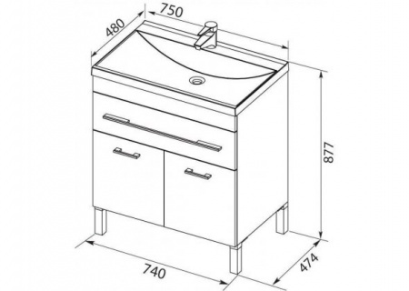 Тумба с раковиной Aquanet Верона 75 00213031 фото