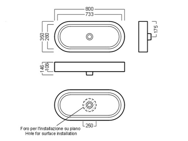 Раковина-чаша Hatria Area 80 Y0UF01 Белая фото