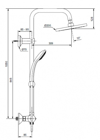 Душевая система (стойка) с термостатом Ideal Standard Idealrain SoftEco A6037AA фото