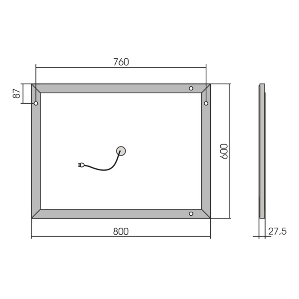 Зеркало Vincea VLM-2B800 80 см фото