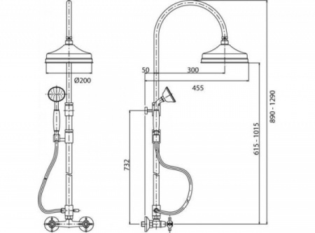 Душевая система (стойка) Cezares Butterfly BUTTERFLY-CD-04 фото