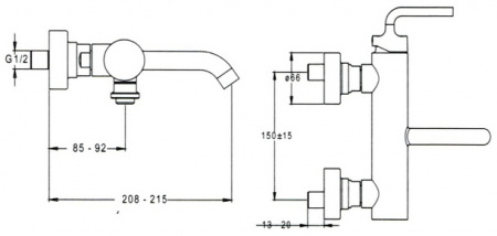 Смеситель для ванны с душем Jacob Delafon Purist E14589-4A-CP фото