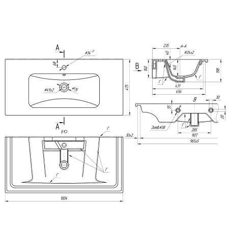 Раковина OWL 1975 MYJOYS Эйфория 100 641235 фото