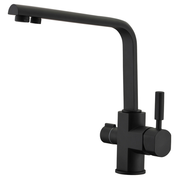 Смеситель для кухни кухни с фильтром для воды Kaiser Decor 40144-9 черный матовый фото