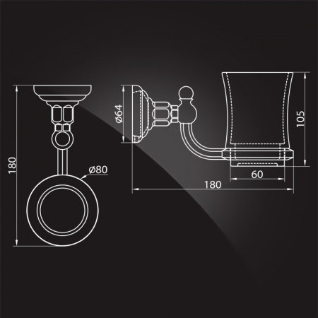 Стакан для зубных щеток Elghansa Praktic Gold PRK-412-Gold фото