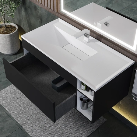 Тумба под раковину Uperwood Lotus 100 39340205464 черная фото