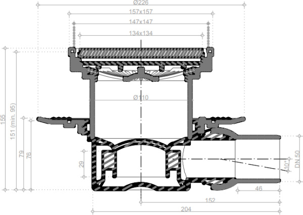 Душевой трап Pestan Confluo Standard White Glass 1 15x15 фото