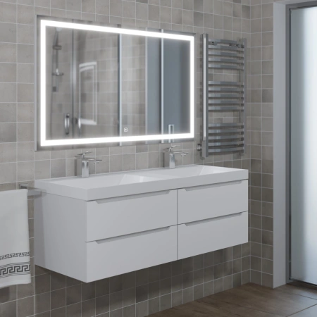 Тумба под двойную раковину Uperwood Tanos 120 2910203301 белая матовая фото