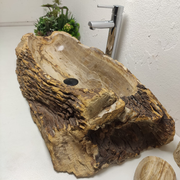 Накладная раковина из окаменелого дерева Fossil Basin OD-01342 (80*41*18) фото