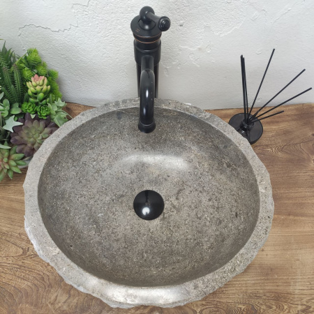 Накладная раковина из мрамора Erozy Grey EM-01376 (45*40*15) фото