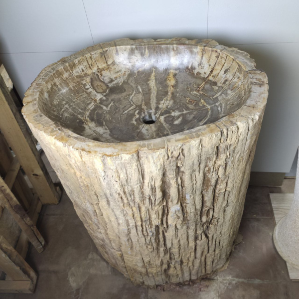 Раковина напольная из окаменелого дерева ODN-01499 (68*55*90) фото