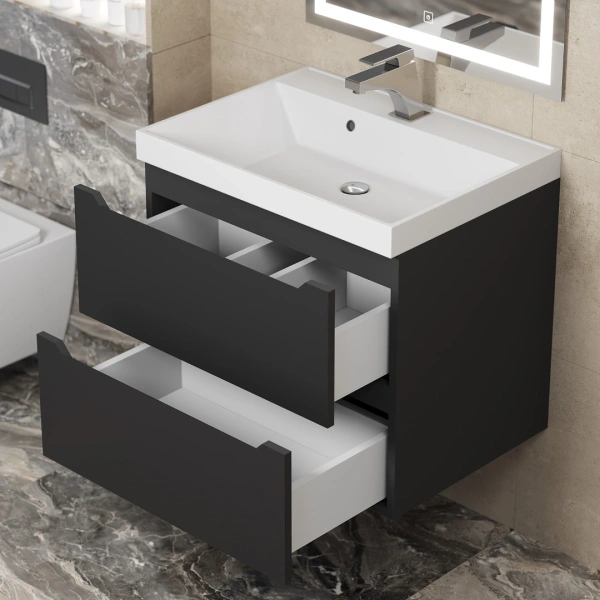 Тумба под раковину Uperwood Tanos 60 291020230 черная матовая фото
