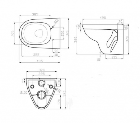 Унитаз подвесной Della Glance Super Plus DE811590028 фото