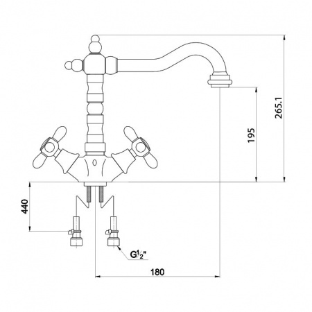 Смеситель для кухни Timo Ritz 0143FK chrome-gold фото