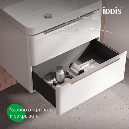 Тумба с раковиной Iddis Cloud X CLX80W0i95K 80 см, белый глянец фото