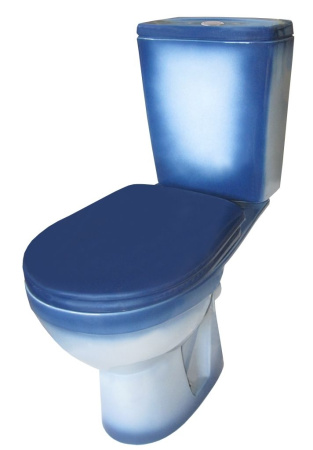 Унитаз-компакт напольный Rosa Рио 454831 синий, с сиденьем фото