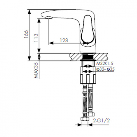 Смеситель для раковины Kaiser Plane 07011 фото