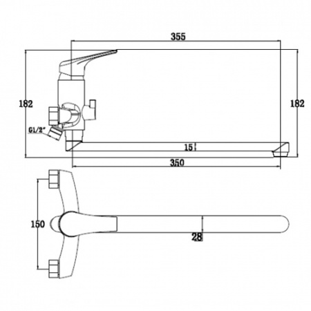 Смеситель для ванны с душем Kaiser ECO 00055 фото