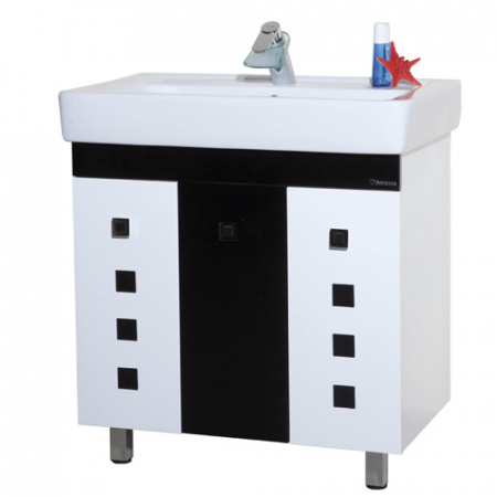 Тумба под раковину Bellezza Натали-80 белая/черная фото