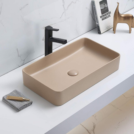 Накладная раковина CeramaLux NC 78189MC-1 капучино фото