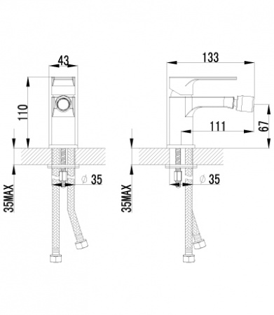 Смеситель для биде Lemark plus Grace LM1508C фото