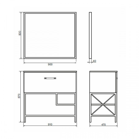 Зеркало Comforty Бредфорд-90 черный фото