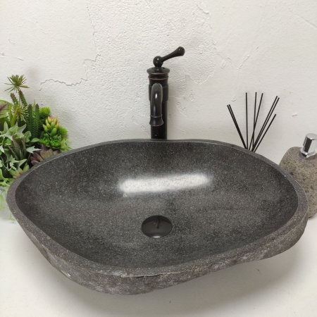 Накладная раковина из речного камня RS01476 (58*41*15) F23 фото