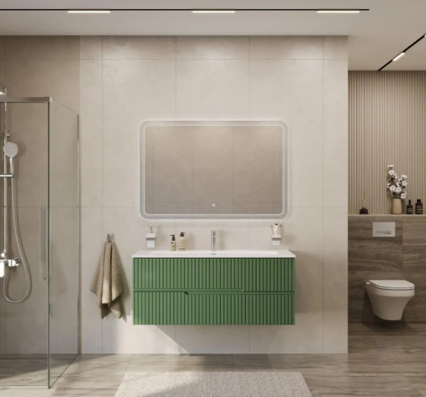 Тумба под раковину Cezares Duet 120 DUET-N-1200-2C-SO-PS-P 120 см, фисташковый софт фото