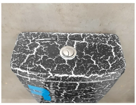 Унитаз-компакт напольный Rosa Рио 463288 черный кракелюр, с сиденьем фото