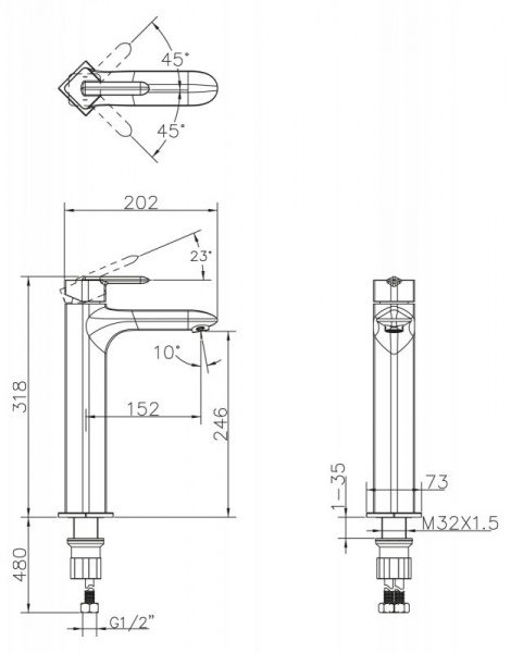 Высокий смеситель для раковины BelBagno Crystal CRY-LMC-CRM фото