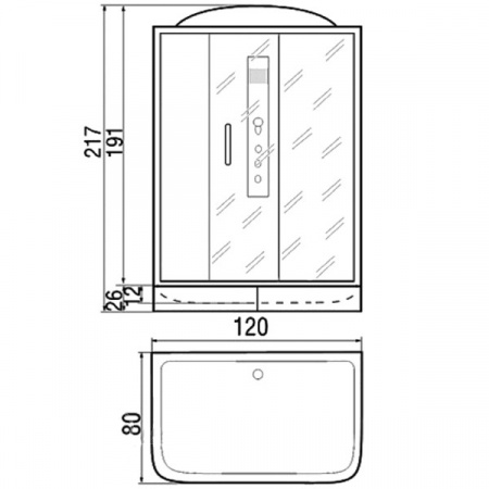 Душевая кабина River Vitim VITIM 120/80/26 ТН фото