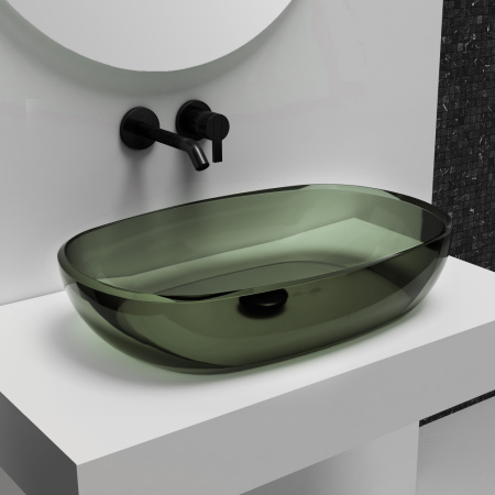 Накладная раковина Abber Kristall AT2805Vesuvian 60x40 оливковая фото