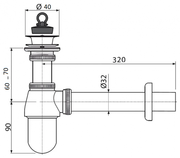Сифон для раковины CeramaLux С-056 фото