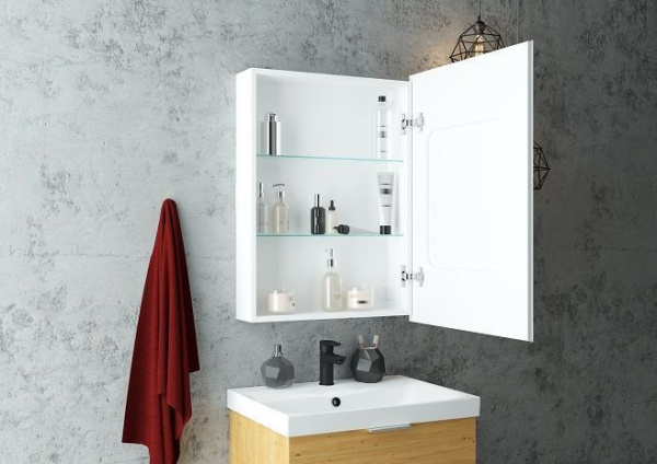 Зеркало-шкаф с подсветкой Art&Max Techno AM-Tec-550-800-1D-R-DS-F 55x80 белый фото