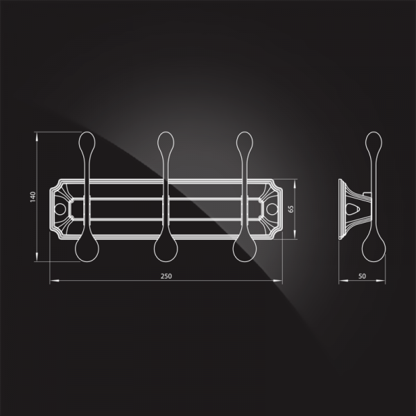 Планка с тремя крючками Elghansa Hermitage HRM-930 фото