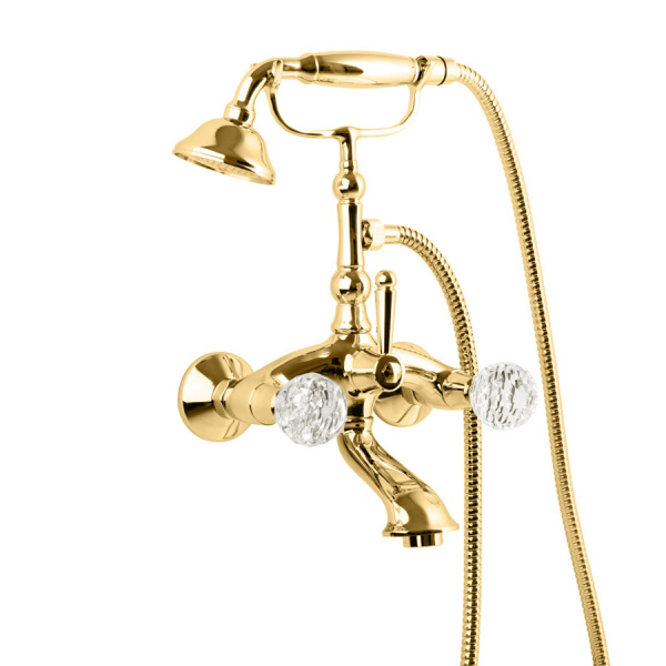 Смеситель для ванны с душем Cezares Atlantis ATLANTIS-VD-03/24-Sw золото/swarovski фото