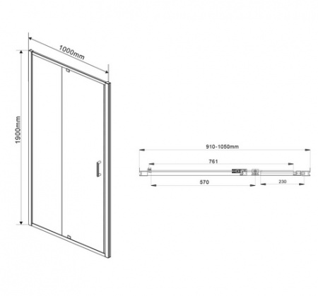 Душевая дверь Vincea Intra VDP-1I9010CL фото