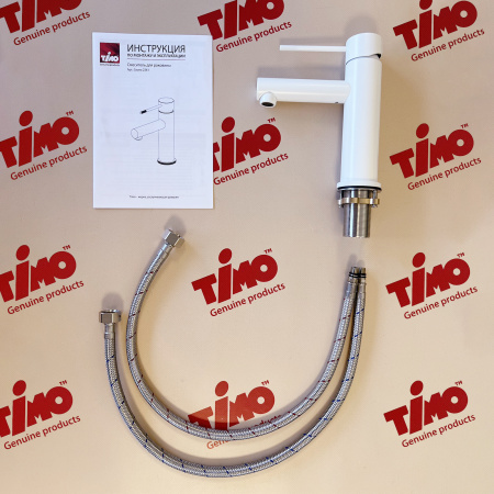 Смеситель для раковины Timo Saona 2361/16F белый матовый фото