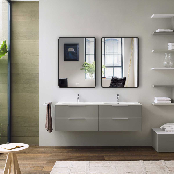 Зеркало с подсветкой Vincea LED VLM-3VC500B-2 черное, c сенсорным выключателем и диммером, с функцией антизапотевания 50x70 фото