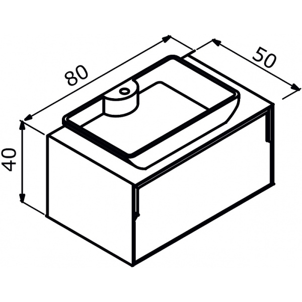 Тумба с накладной раковиной Orka Craft 80 5003987 орех/антрацит фото
