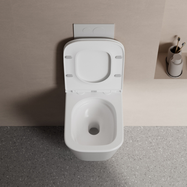 Подвесной унитаз со смывом торнадо Abber Rechteck AC1219TC с закрытым дном фото