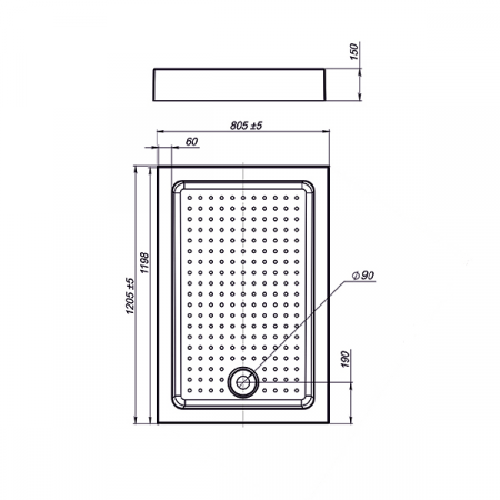 Поддон для душа Vincea VST-3AR-8012 120x80 фото