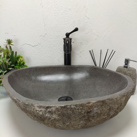 Накладная раковина из речного камня RS01470 (56*46*15) 50F фото