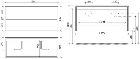 Тумба под раковину Sancos Urban UR120-2ECH дуб чарльстон фото