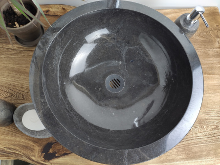 Раковина из мрамора Indo Bowl Dotted Black Medium BM-00027 фото