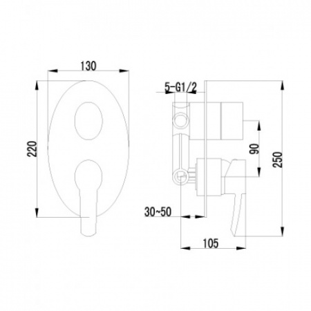Смеситель для ванны и душа Lemark Atlantiss LM3227C фото