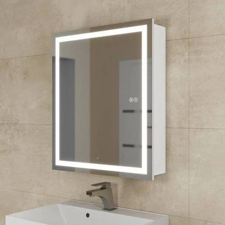 Зеркало шкаф с подсветкой в ванную Uperwood Tanos 60 ZTanos60w белый фото