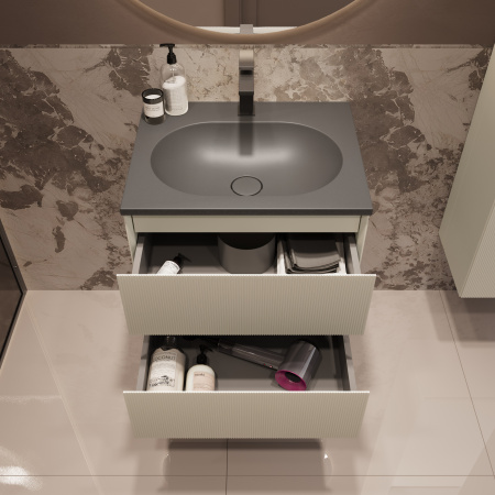 Тумба под раковину Vincea Welle 60 VMC-2WL600MBG M.Beige Soft-touch фото